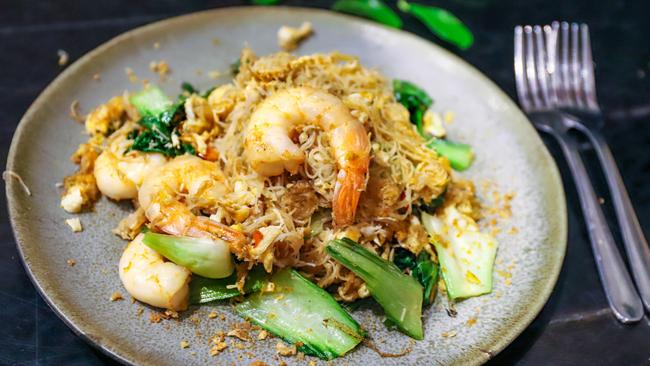 Chat Thai’s rice vermicelli with prawns. Picture: Jenifer Jagielski