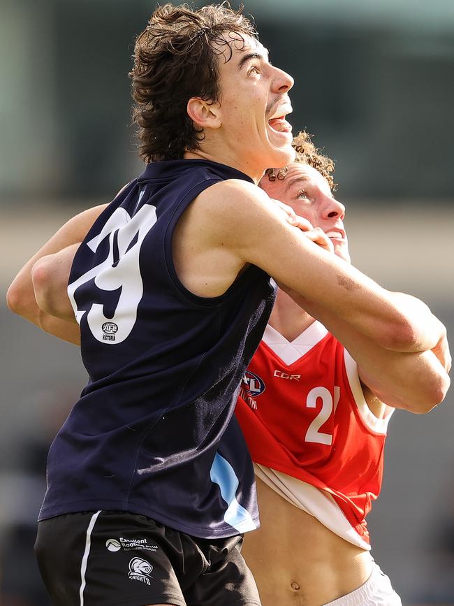 Sam Grant battles in the ruck for Vic Metro.