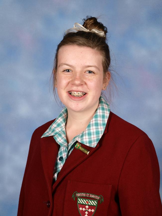 Rachel Van Zetten in her school days at Clonard College.