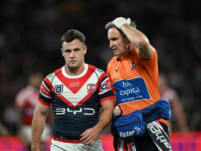 Sandon Smith will miss next week with concussion after being ruled out early in this clash. Picture: NRL Imagery