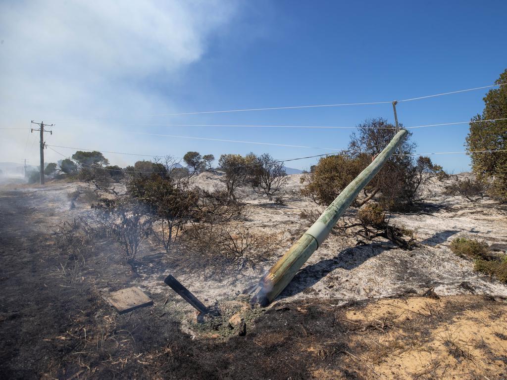 Destruction left by a bushfire in Dolphin Sands, Tasmania. Picture: DPFEM