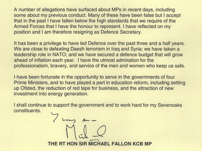 Michael Fallon, UK Defence Secretary, resigns over sexual harassment ...