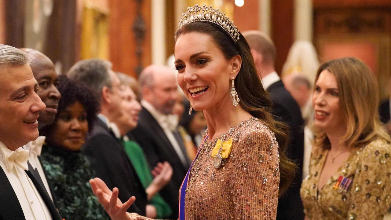 The Princess of Wales meets with guests at Buckingham Palace. Picture: POOL / AFP