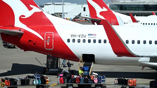 Qantas will cancel all flights to and from Brisbane Airport from midafternoon on Thursday. Picture: NCA NewsWire / Dan Peled