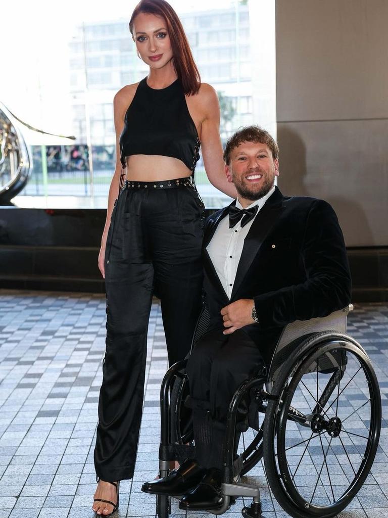 Chantelle, pictured with partner Dylan Alcott, said trust your gut and do what feels right for you. Picture: news.com.au/RebekahScanlan