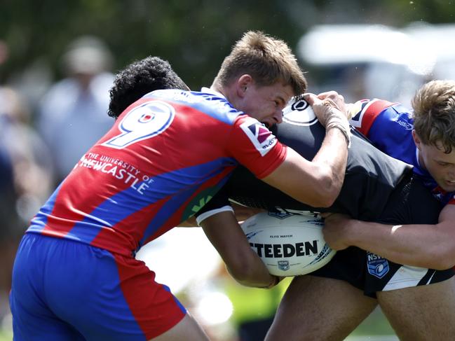 Diesel Hagan makes a tackle. Picture: Michael Gorton