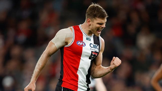 Mason Wood celebrates a goal. Picture: Michael Wilson/AFL Photos via Getty Images