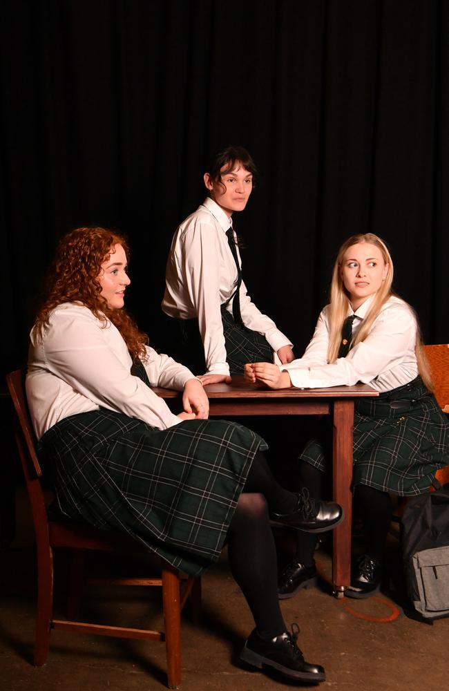 BLAST FROM THE PAST: Lily Bartlett, Ally Armitage-Cosgrove and Alyssandra Higgins were in the production of PUNKROCK. Picture: Evan Morgan