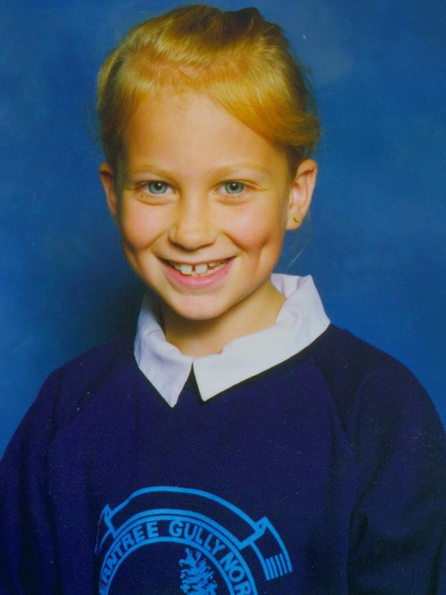 Danni Hunter as a young schoolgirl. Picture: Supplied