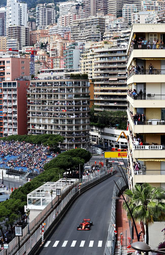 Sebastian Vettel driving in Monaco. (Photo by Mark Thompson/Getty Images)