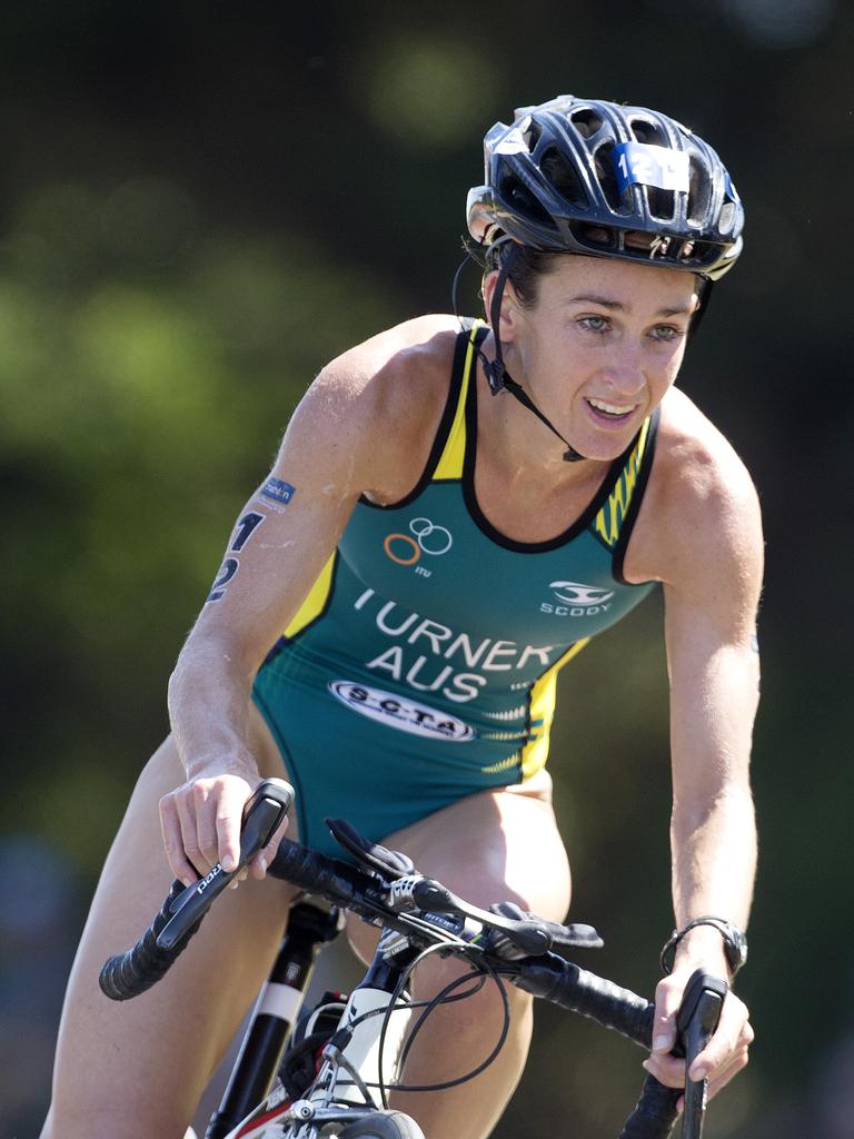 Chloe Turner AUS during the cycle leg of the Women's Elite &amp; U23 Devonport Triathlon. PICTURE CHRIS KIDD