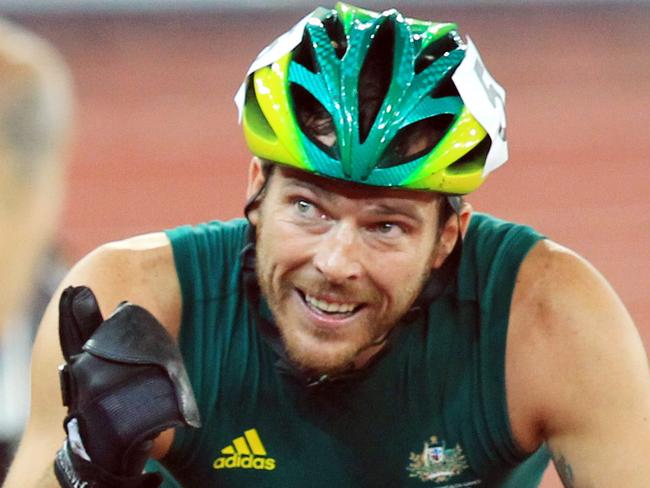 2010 Commonwealth Games, Delhi, India. Day 7. Athletics, Track and Field. Jawaharlal Nehru Stadium. Men's 1500m T54. Kurt Fearnley wins gold.