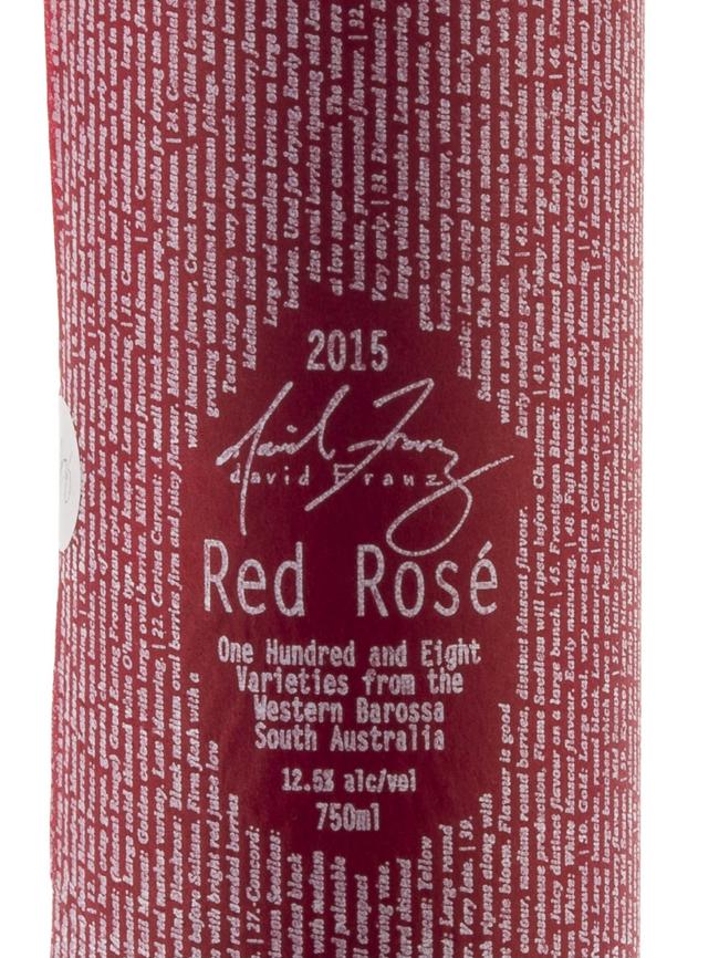 David Franz’s Red Rose is a blend of shiraz and a whole heap of white grapes.