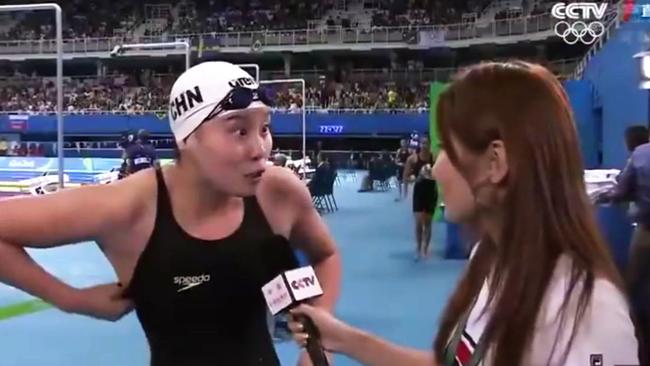 She’s the Li Na of swimming. Pic: CCTV