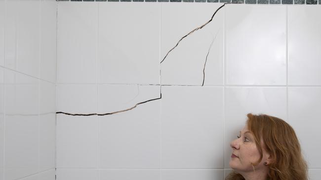 Stephanie Dennett is one of the homeowners at North Strathfield to claim tunnelling has caused her house to crack. Picture: Quentin Jones