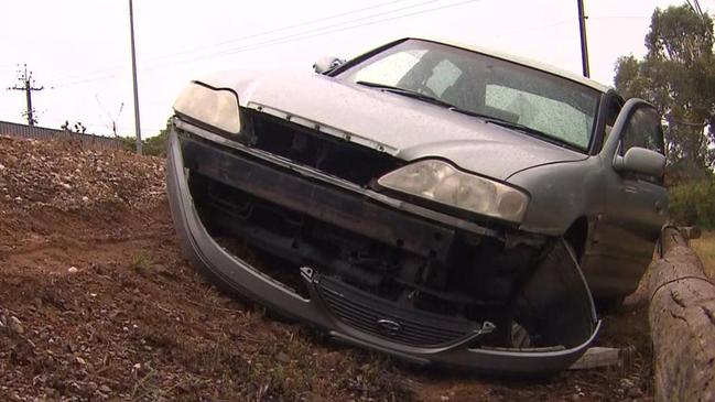 A drunk driver crashed his car twice within one hour overnight. Picture: 7NEWS