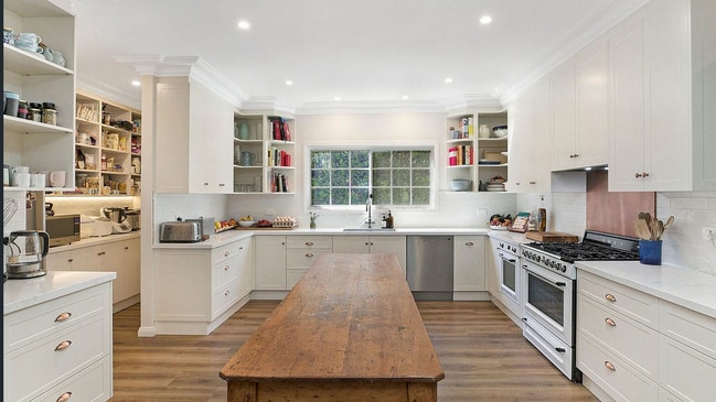 The house has a huge, country-style kitchen.