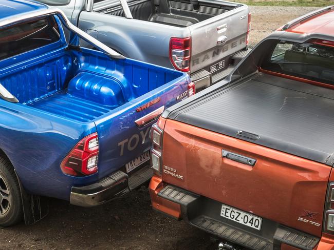 Photo of the 2020 Ford Ranger, Toyota HiLux and Isuzu D-Max. Taken by Thomas Wielecki