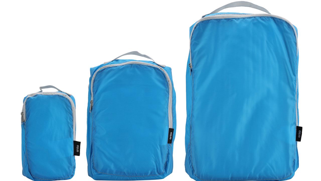 Three-pack lightweight packing cubes, $8 from Kmart.