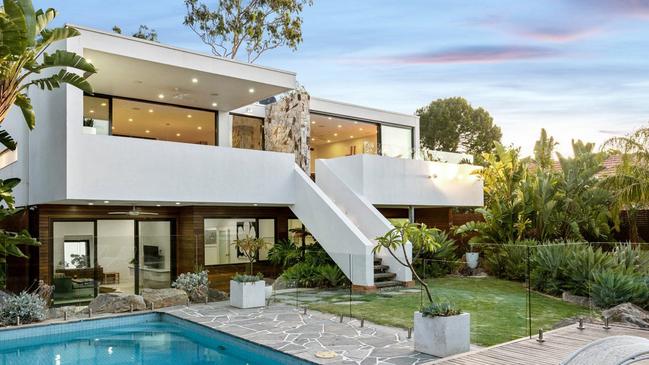 The five-bedroom Palm Springs-style home in Adelaide’s Beaumont is listed for a private treaty sale.