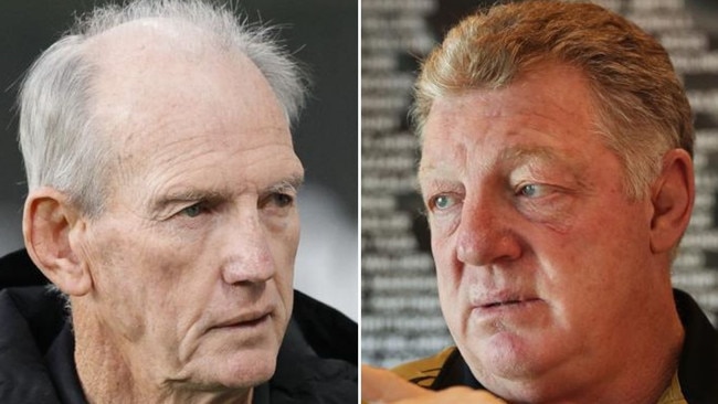 Wayne Bennett (left) says he was never offered a deal from Phil Gould (right) at the Panthers.