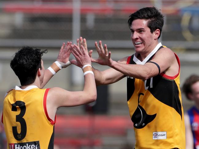 Lachlan McDonnell celebrates after kicking a goal in the TAC Cup Grand Final on September 22.