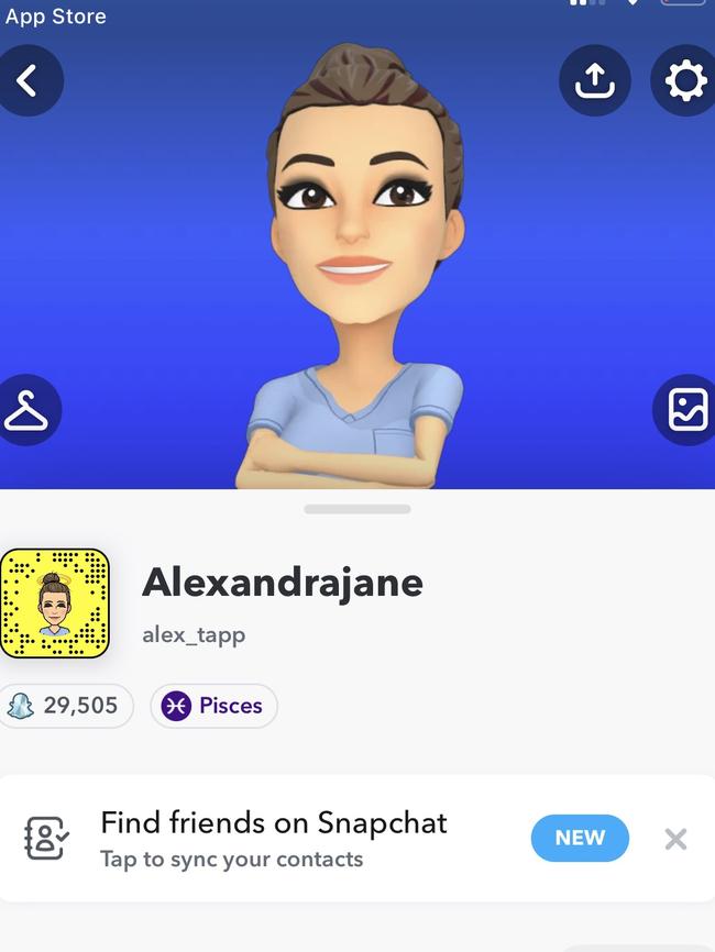 Alex’s profile picture from Snapchat had earlier showed a girl with eyes open, smiling.