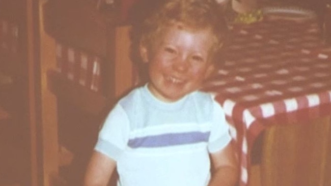 A picture of a young Jarrod Fox shown during a tribute at his funeral on August 28. Picture: Screenshot of livestream by Belinda Jane video.