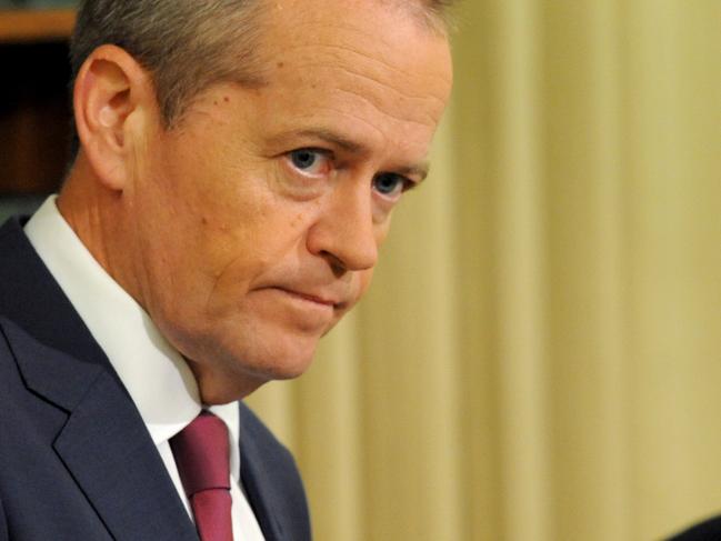 Opposition Leader Bill Shorten with Jenny Macklin MP at a press conference in Melbourne before today's expected federal election announcement. Picture: Andrew Henshaw