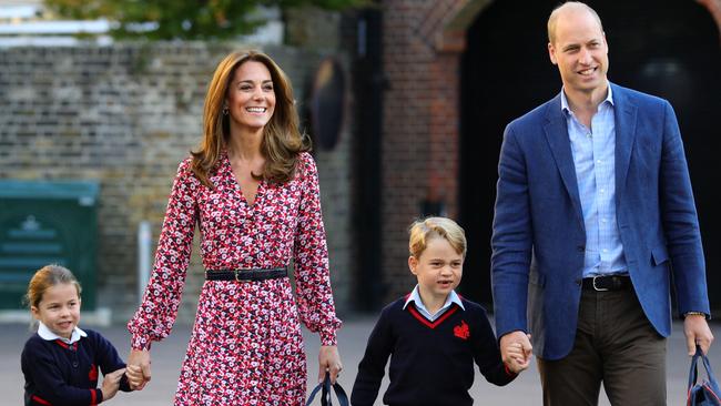 The Cambridges accompanied Charlotte to school for her first day. Picture: Aaron Chown — WPA Pool/Getty Images