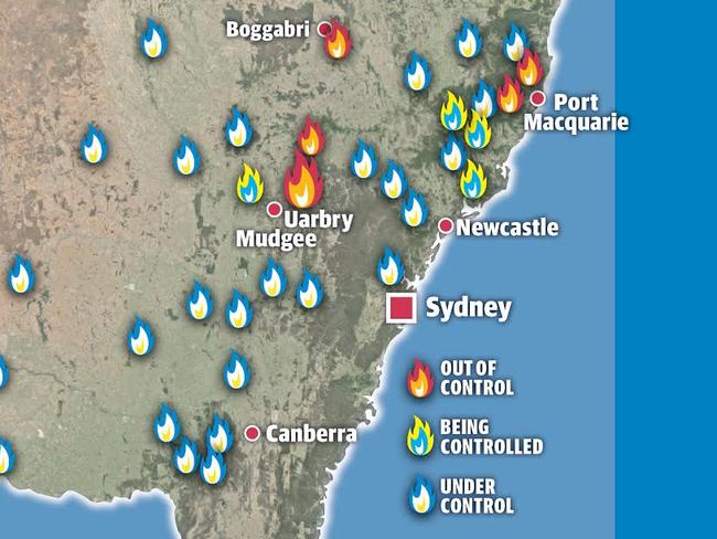 Fire burning in NSW.