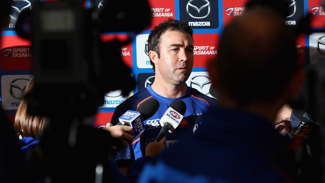 North Melbourne coach Brad Scott fronted the media yesterday. Picture: Getty Images