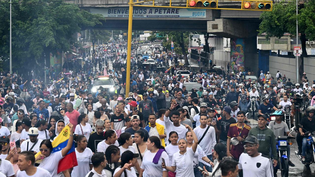 Opponents of Venezuelan President Nicolas Maduro's government protest in Caracas. Picture: RAUL ARBOLEDA / AFP