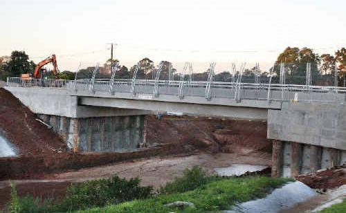 The nearly completed Wardell Road overpass on the Alstonville bypass.