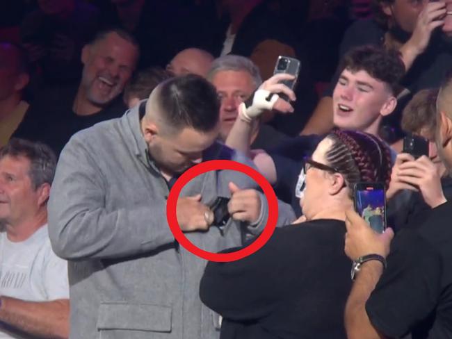 This proposal at Tim Tszyu's fight nearly went awfully wrong.