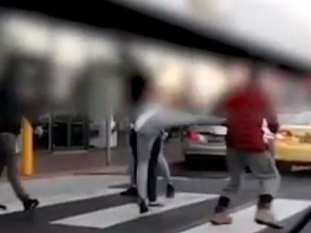 A fight breaks out in the Parkmore carpark.