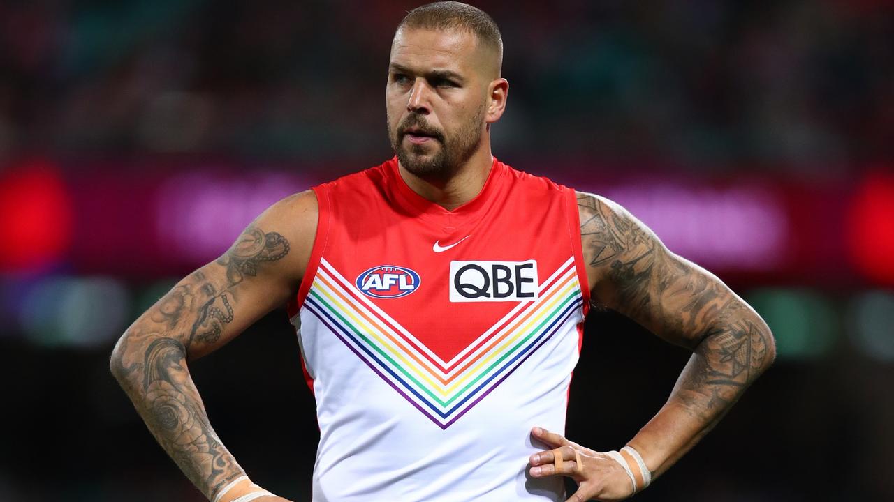 Lance Franklin has slipped from No.1 to No.100 on the AFL Rich 100. Picture: Getty Images