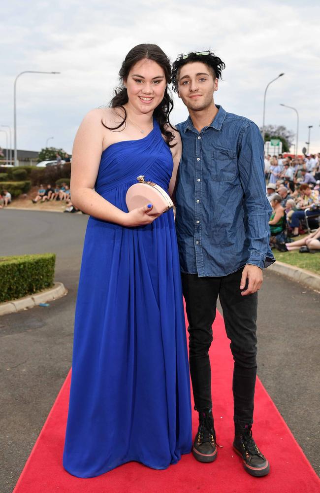 Lara Kahler and Ethan Critehlow at Highfields State Secondary College. Picture: Patrick Woods.