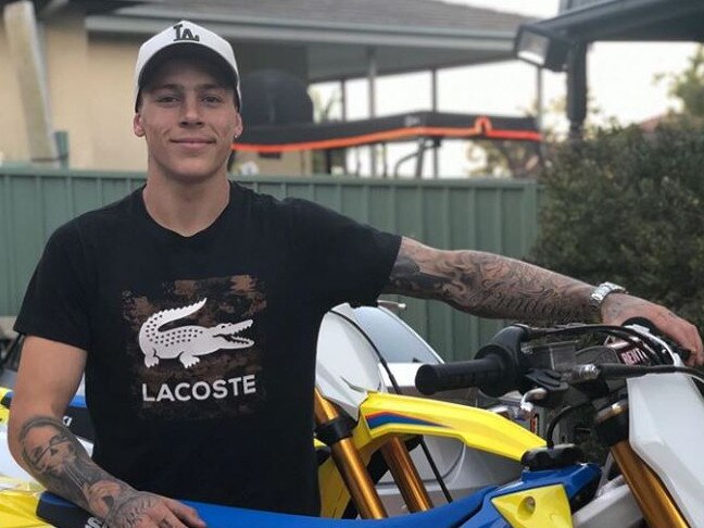 Motocross rider Ryan Findanis has been fined and disqualified from driving after doing a burnout in front of police in January 2020. Picture: Instagram