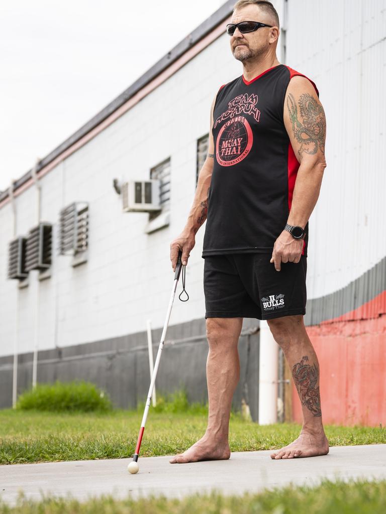 Michael Cooper is disgusted with the NDIA after he lost funding for a guide dog after his last dog was retired, Wednesday, March 8, 2023. Picture: Kevin Farmer