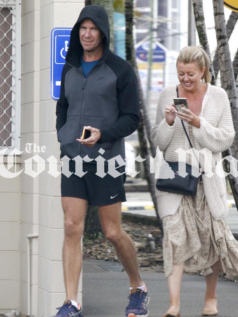 Former Billabong CEO Matthew Perrin and partner Belinda Otton on the Gold Coast today. Picture: WP Media