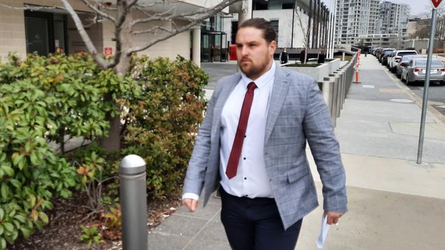 Jake Low, 28, leaves the ACT Magistrates Court after pleading guilty to trafficking cocaine. Picture: Craig Dunlop