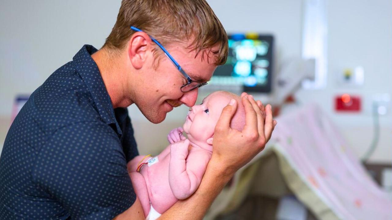 Jamie Woods with baby Scarlett.