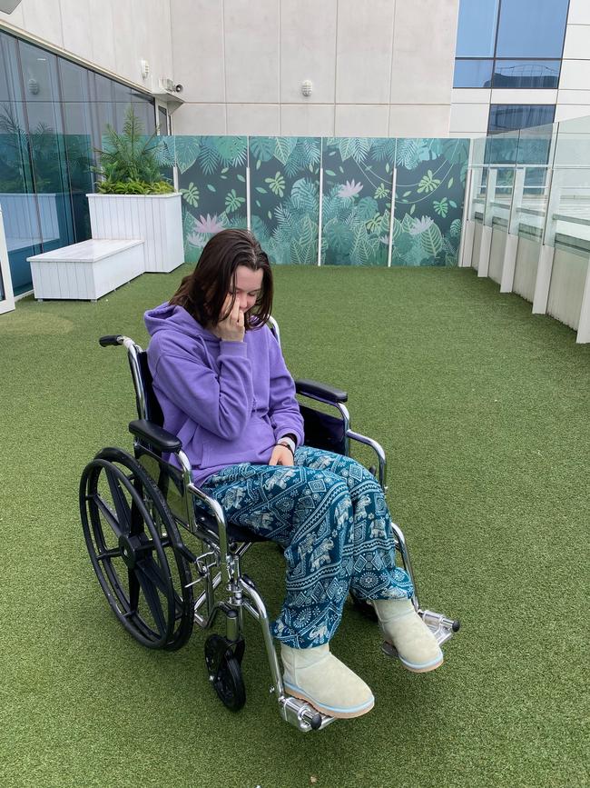Katya in hospital for treatment for anorexia. Picture: Supplied