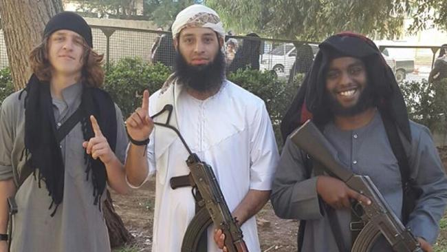 A Facebook post from Sydney teen-turned IS recruit Abdullah Elmir, dubbed the Ginger Jihadi (left)