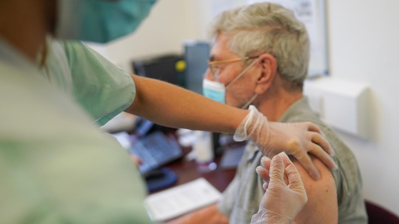 A man in York, England receives his COVID-19 vaccination. Picture: Ian Forsyth/Getty Images