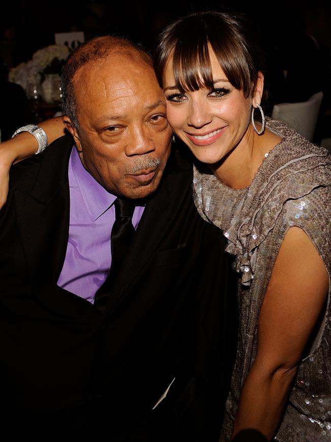 Music producer Quincy Jones and daughter Jones at the Elton John Oscar party in 2009. Picture: Getty Images