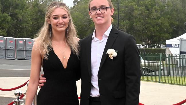Kielana Clewett and Harrison Hockam at Pacific Lutheran College's 2023 formal. Picture: Tegan Annett