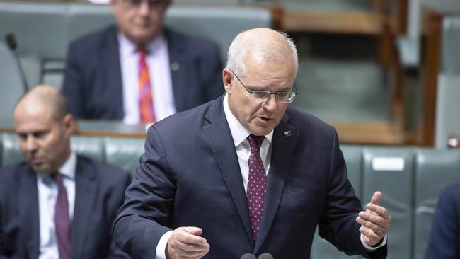 Labor has used question time to press Scott Morrison over when his office was told of Brittany Higgins’ rape allegations. Picture: NCA NewsWire/Gary Ramage