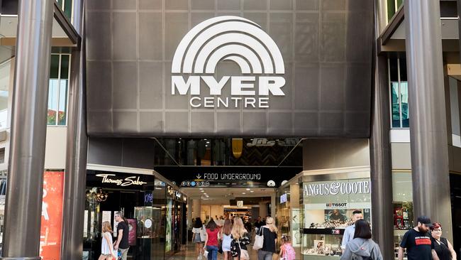 The entrance to the Myer Centre in Rundle Mall. Picture: Matt Loxton